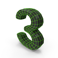 Techno Wireframe Number 3 PNG & PSD Images
