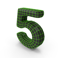 Techno Wireframe Number 5 PNG & PSD Images