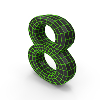 Techno Wireframe Number 8 PNG & PSD Images