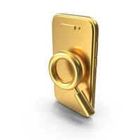 Mobile Search Gold Icon PNG & PSD Images