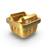 Shopping Basket Gold Icon PNG & PSD Images