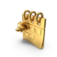 Calendar Notification Bell Gold Icon PNG & PSD Images
