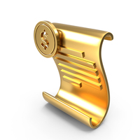 Dollar Invoice Gold Icon PNG & PSD Images