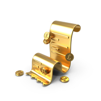Pound Cash Receipt Gold Icon PNG & PSD Images