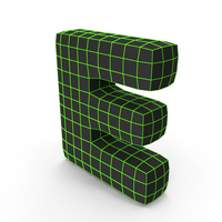 Techno Wireframe Letter E PNG & PSD Images