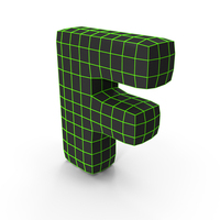 Techno Wireframe Letter F PNG & PSD Images