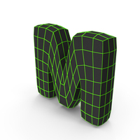 Techno Wireframe Letter M PNG & PSD Images