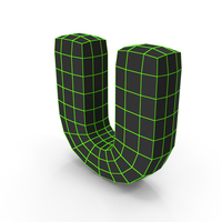Techno Wireframe Letter U PNG & PSD Images