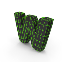 Techno Wireframe Letter W PNG & PSD Images