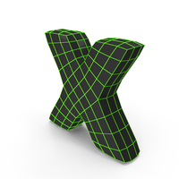 Techno Wireframe Letter X PNG & PSD Images