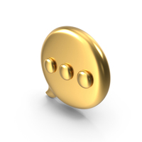 Chat Bubble Gold Icon PNG & PSD Images