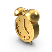Cartoon Alarm Clock Gold Icon PNG & PSD Images
