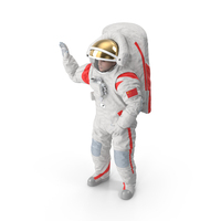 Waving Astronaut in Moon Spacesuit PNG & PSD Images