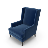 Blue Wingback Armchair PNG & PSD Images