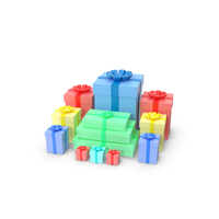 Presentation Gift Boxes Bunch PNG & PSD Images