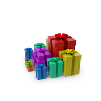 Presentation Gift Boxes Bunch PNG & PSD Images