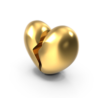 Broken Heart Gold Icon PNG & PSD Images