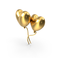 Heart Balloon Gold PNG & PSD Images