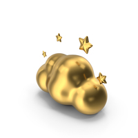 Cloud and Stars Weather Gold Icon PNG & PSD Images