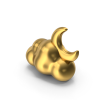 Cloudy Moon Weather Gold Icon PNG & PSD Images