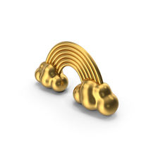 Rainbow with Clouds Weather Gold Icon PNG & PSD Images
