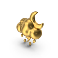 Stormy Night Weather Gold Icon PNG & PSD Images