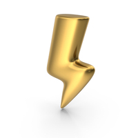 Thunder Weather Gold Icon PNG & PSD Images
