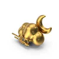 Breezy Moonlit Sky Weather Gold Icon PNG & PSD Images
