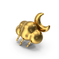 Moonlit Rain Weather Gold Icon PNG & PSD Images