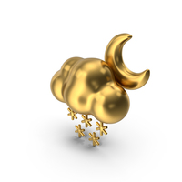 Moonlit Snow Weather Gold Icon PNG & PSD Images