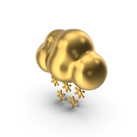 Snowy Cloud Weather Gold Icon PNG & PSD Images