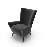 Black Elsa Wingback Armchair PNG & PSD Images