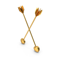 Heart Love Arrows Icon Gold PNG & PSD Images
