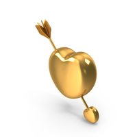 Love With Arrow Icon Gold PNG & PSD Images