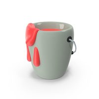 Cartoon Red Color Paint Bucket PNG & PSD Images