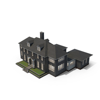 Classic Brick Colonial House With Garland PNG & PSD Images