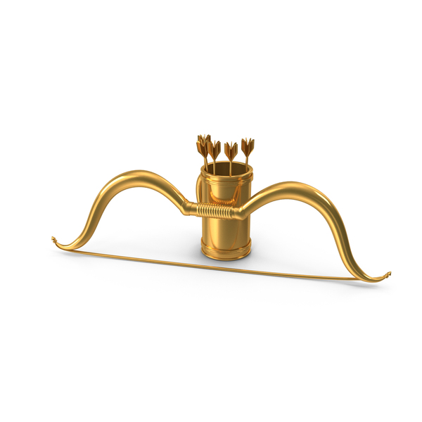 Bow And Arrow Bag Icon Gold PNG & PSD Images