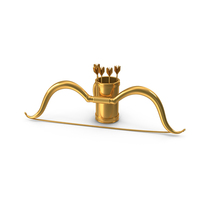 Bow And Arrow Bag Icon Gold PNG & PSD Images