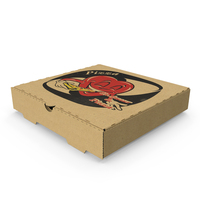 Pizza Box with Cartoon Tomato Design PNG & PSD Images