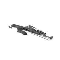 AK 47 Disassembled Black Plastic PNG & PSD Images