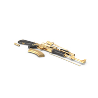AK 47 Disassembled Gold And Ebony PNG & PSD Images