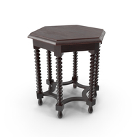 Antique Italian Hexagonal Side Table PNG & PSD Images