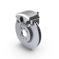 Ventilated Brake Disc with Gray Caliper PNG & PSD Images