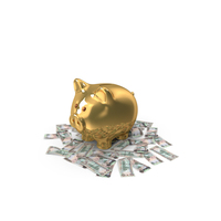 Circular Arranged United Arab Emirates 1000 DIRHAMS Gold Piggy Bank Few PNG & PSD Images