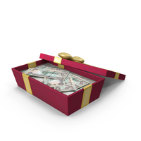 Gift Box Open With United Arab Emirates 1000 DIRHAMS Money Notes PNG & PSD Images