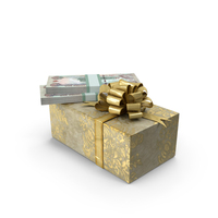Gift Box With United Arab Emirates 1000 DIRHAMS Money Notes Lots On Top PNG & PSD Images