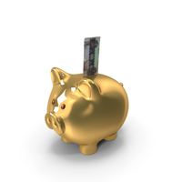 Gold Piggy Bank Save United Arab Emirates 1000 DIRHAMS Note PNG & PSD Images