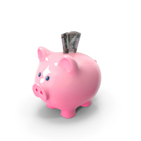 Pink Piggy Bank Many United Arab Emirates 1000 DIRHAMS Folded Save PNG & PSD Images