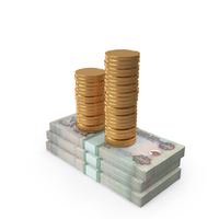 United Arab Emirates 1000 DIRHAMS Money Notes With Gold Coins PNG & PSD Images