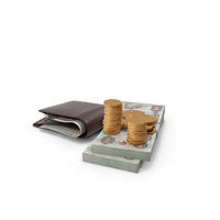 Wallet United Arab Emirates 1000 DIRHAMS Money Bills Gold Coins PNG & PSD Images